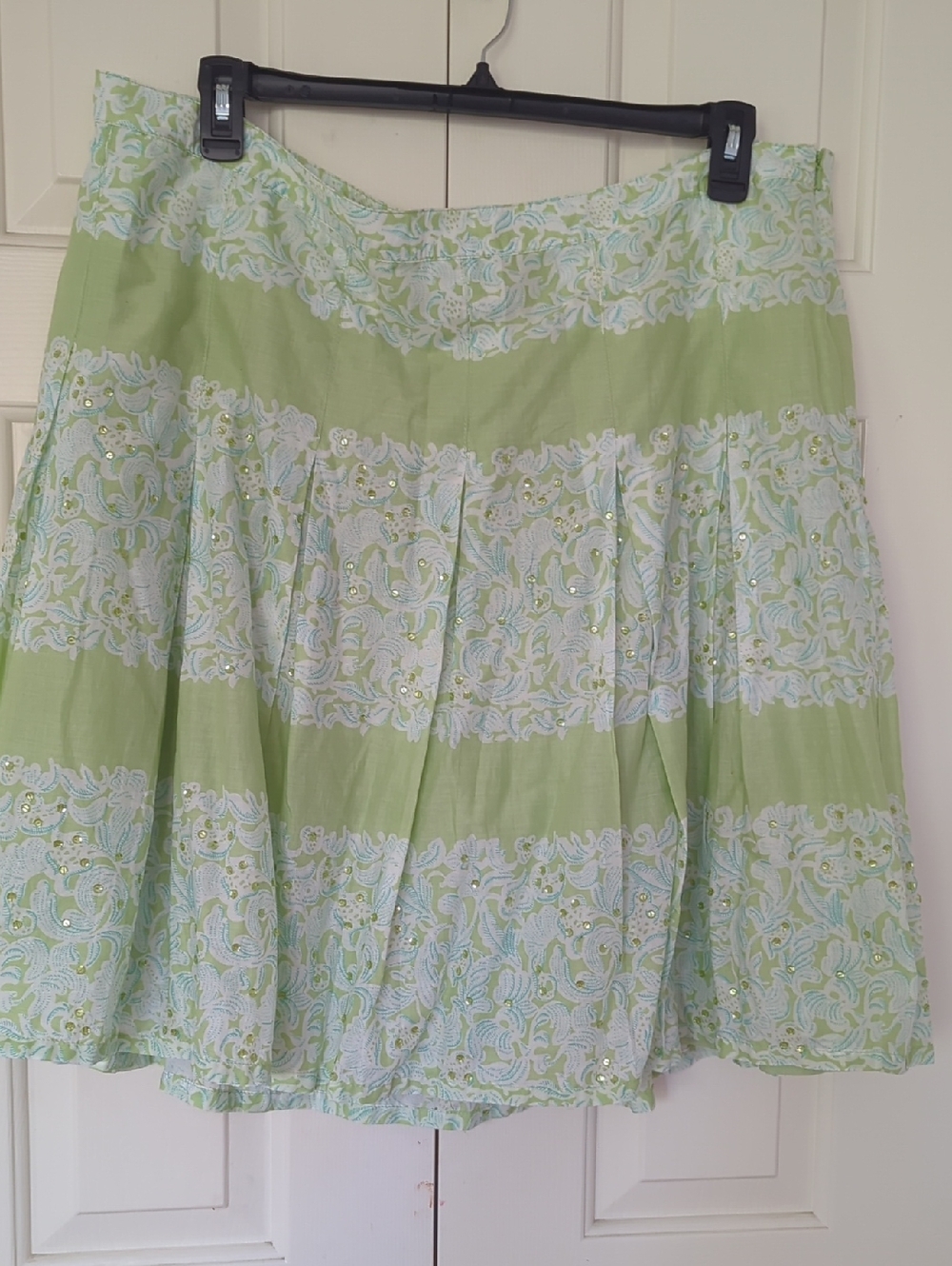 Venesia Green Pleated A Line Skirt Size 18-20